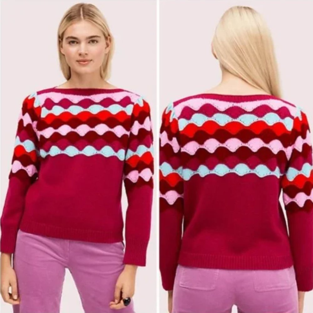 Kate Spade Scallp Intarsia Sweater